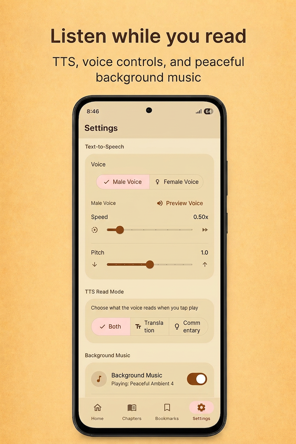 Verse reading screen
